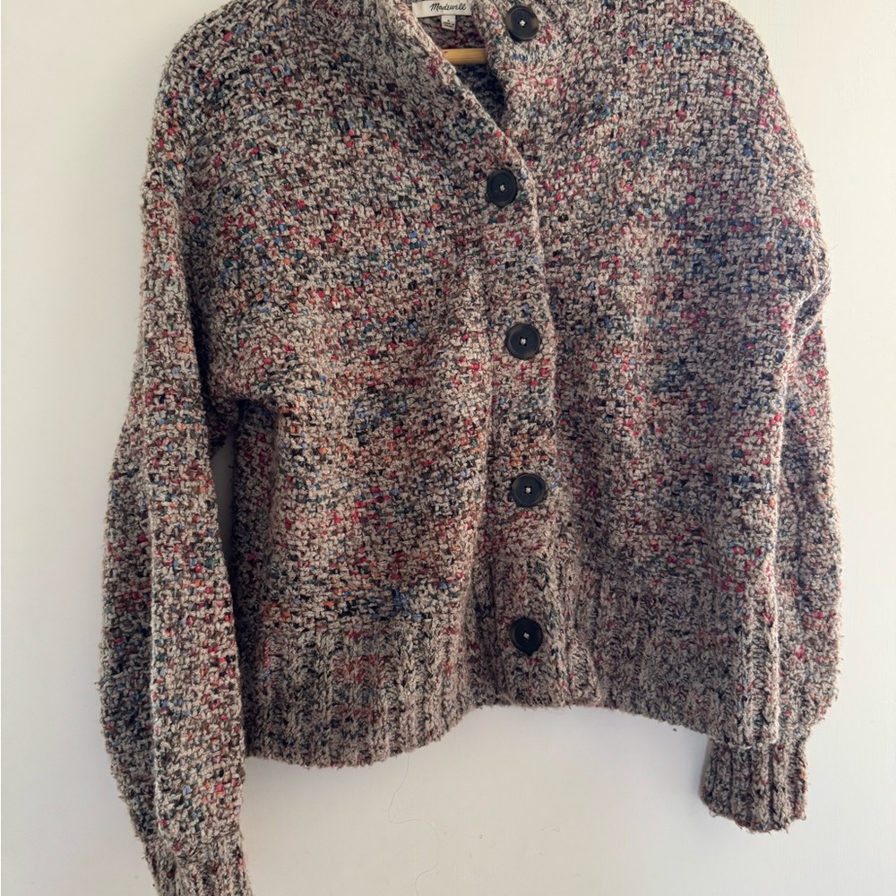 Madewell Multicolor Bouclé Button-Front Sweater